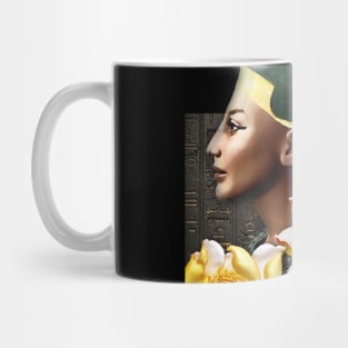 Queen Nefertiti With Golden Lotus Mug